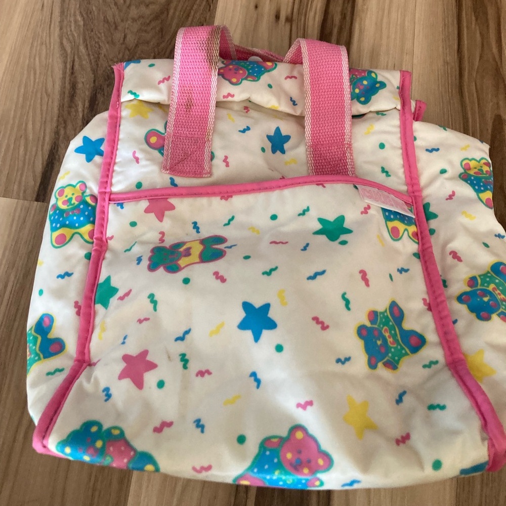 Cutie Pie Vintage Diaper Bag Colorful Bears Stars